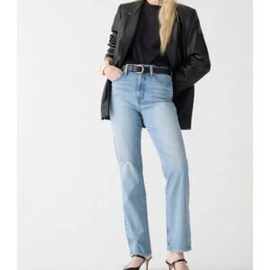 J.Crew Classic Straight Jean Tompkin Wash Blue High Rise Womens US 25